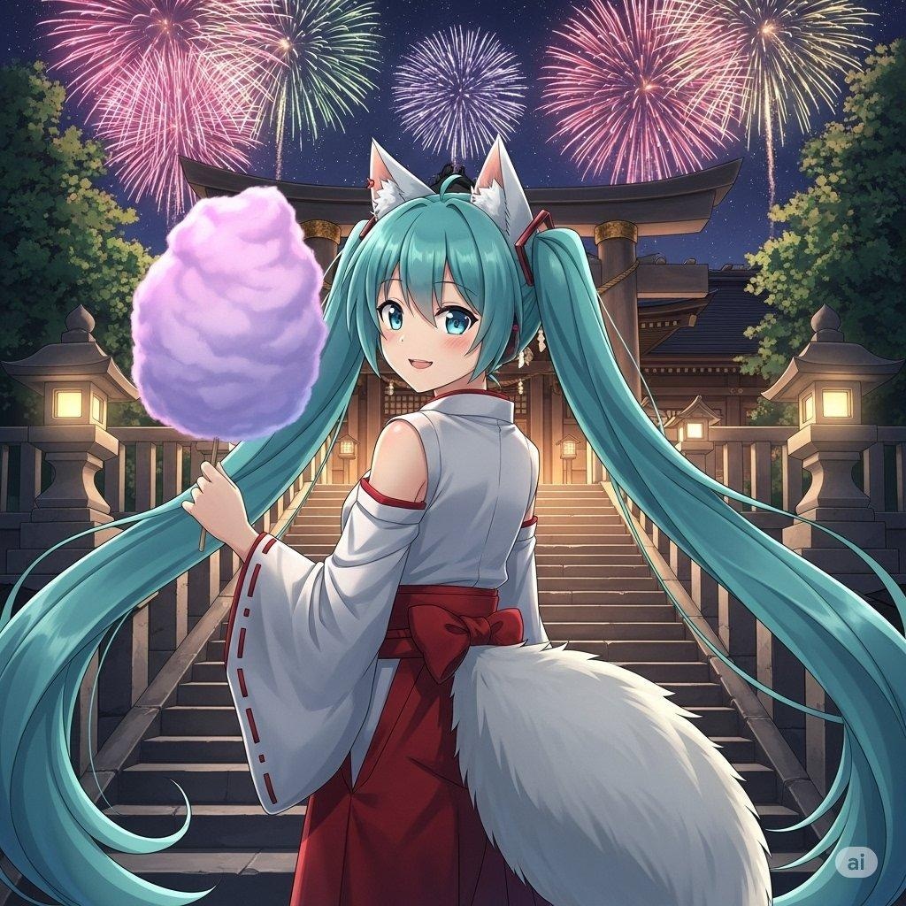 初音ミクと神社