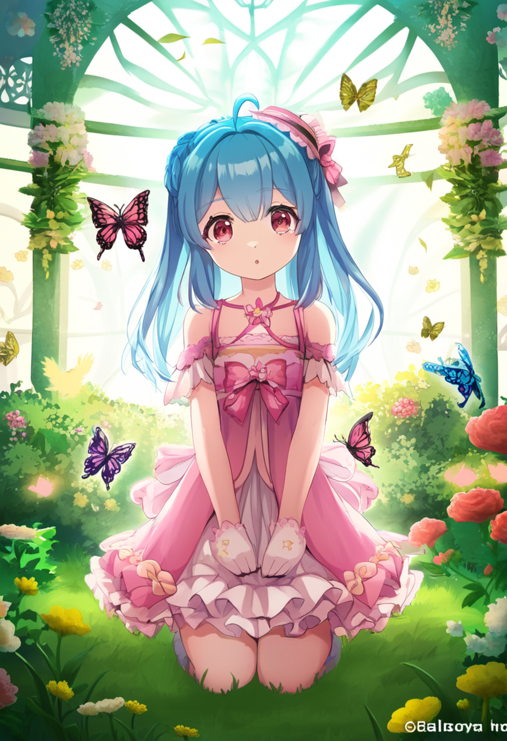 The frilly pink-dressed girl