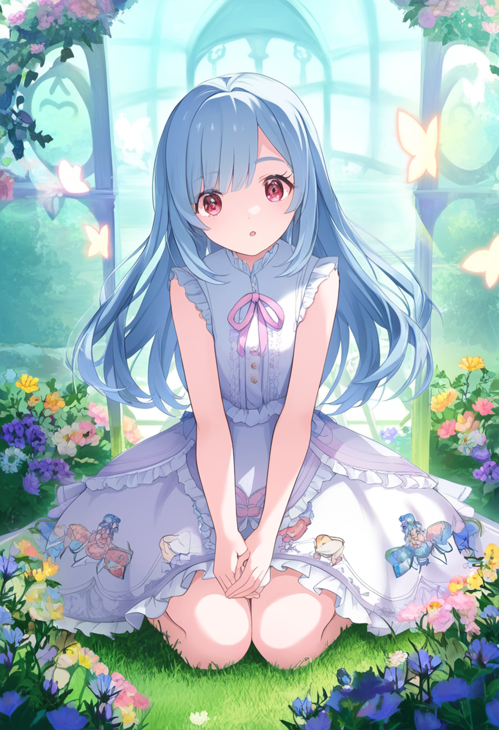 The frilly pink-dressed girl