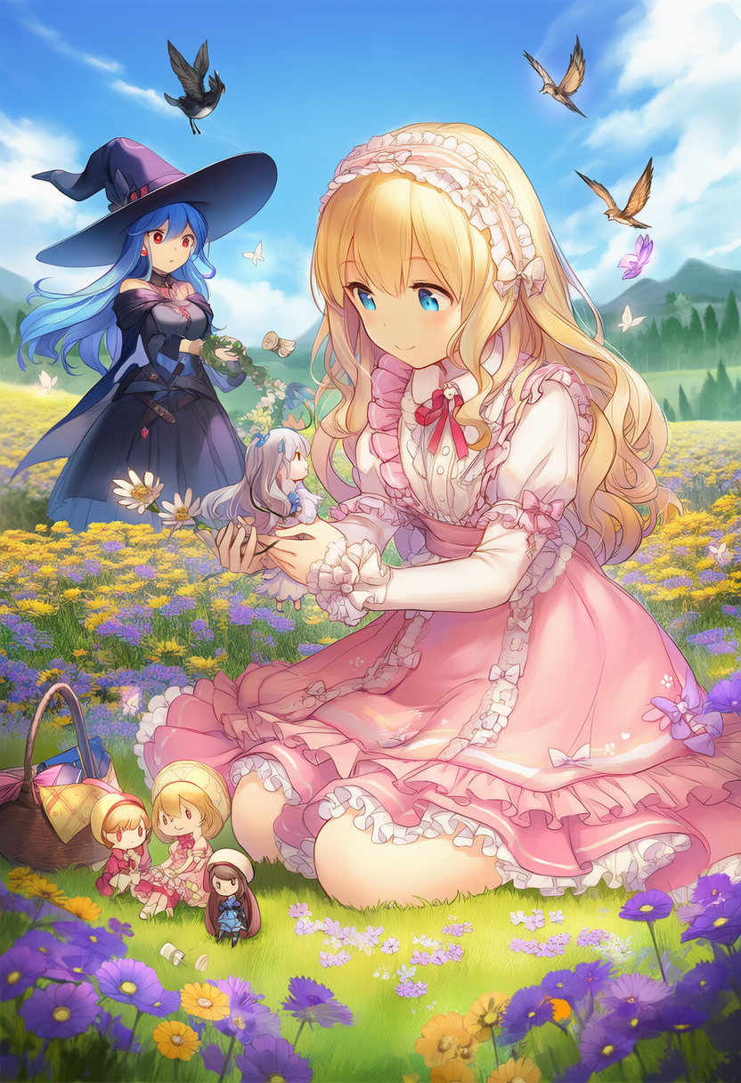 The frilly pink-dressed girl