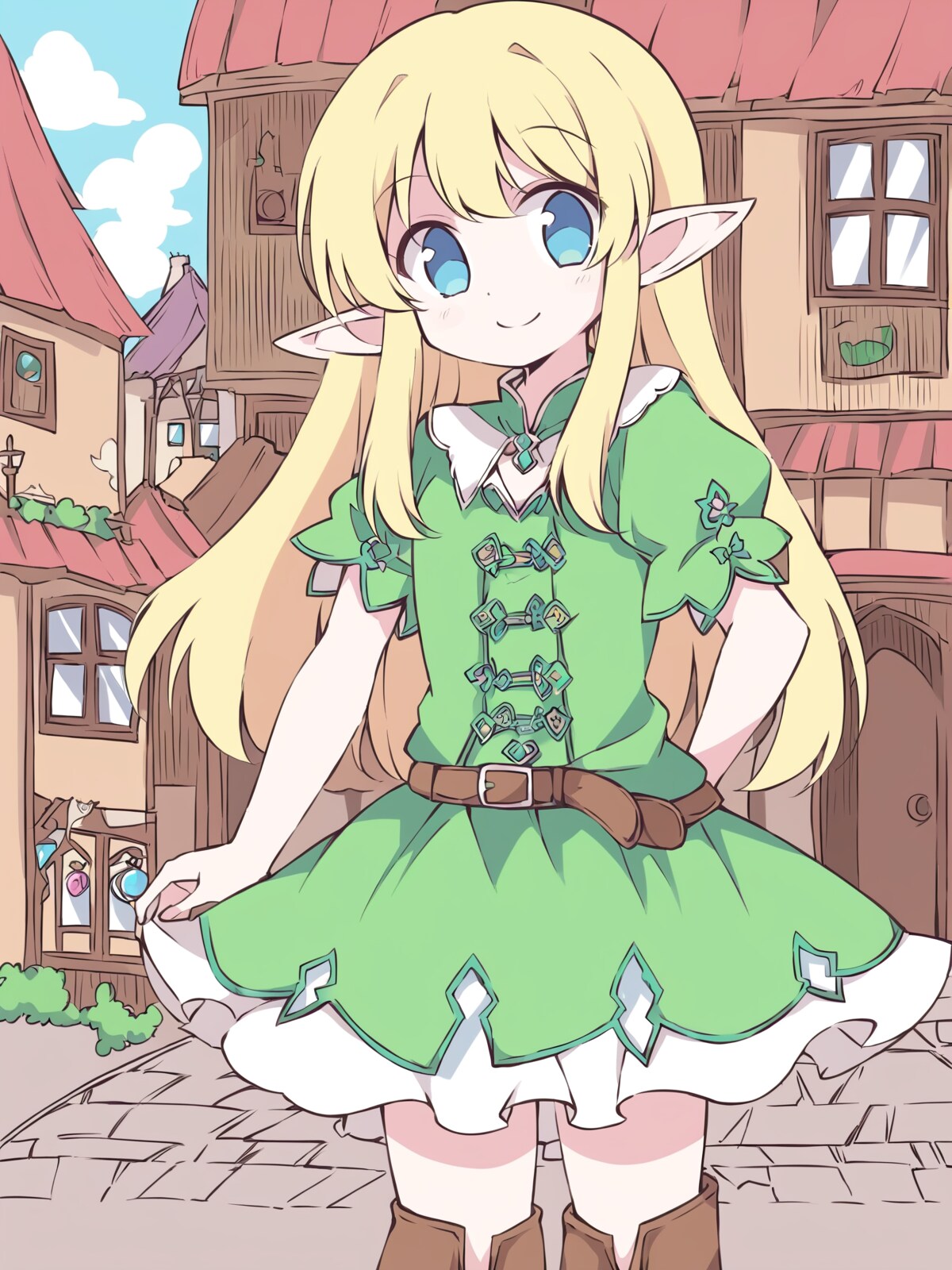 お買い物　楽しいなぁ　エルフちゃん