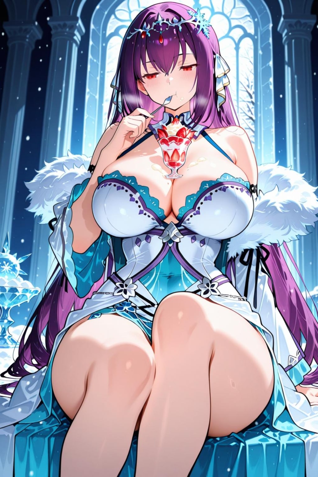 冬のドレス等コスプレ女神人妻