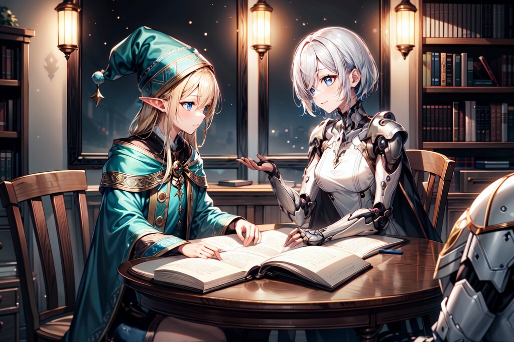 エルフの魔術師とアンドロイドの魔術師