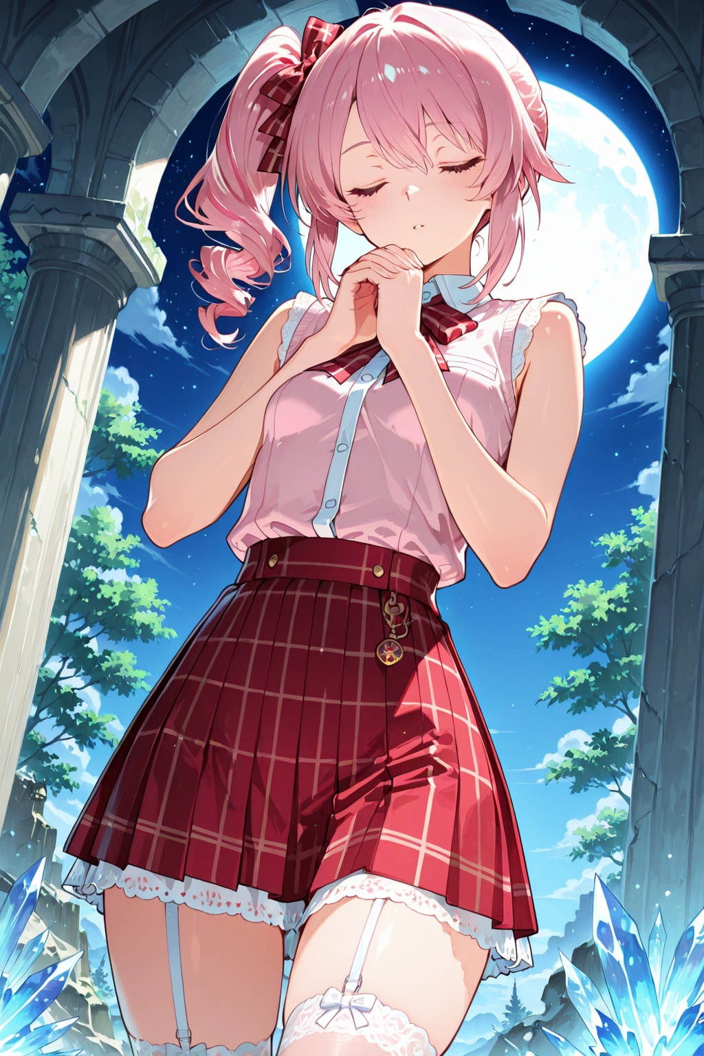 月下の祈り | の人気AIイラスト・グラビア