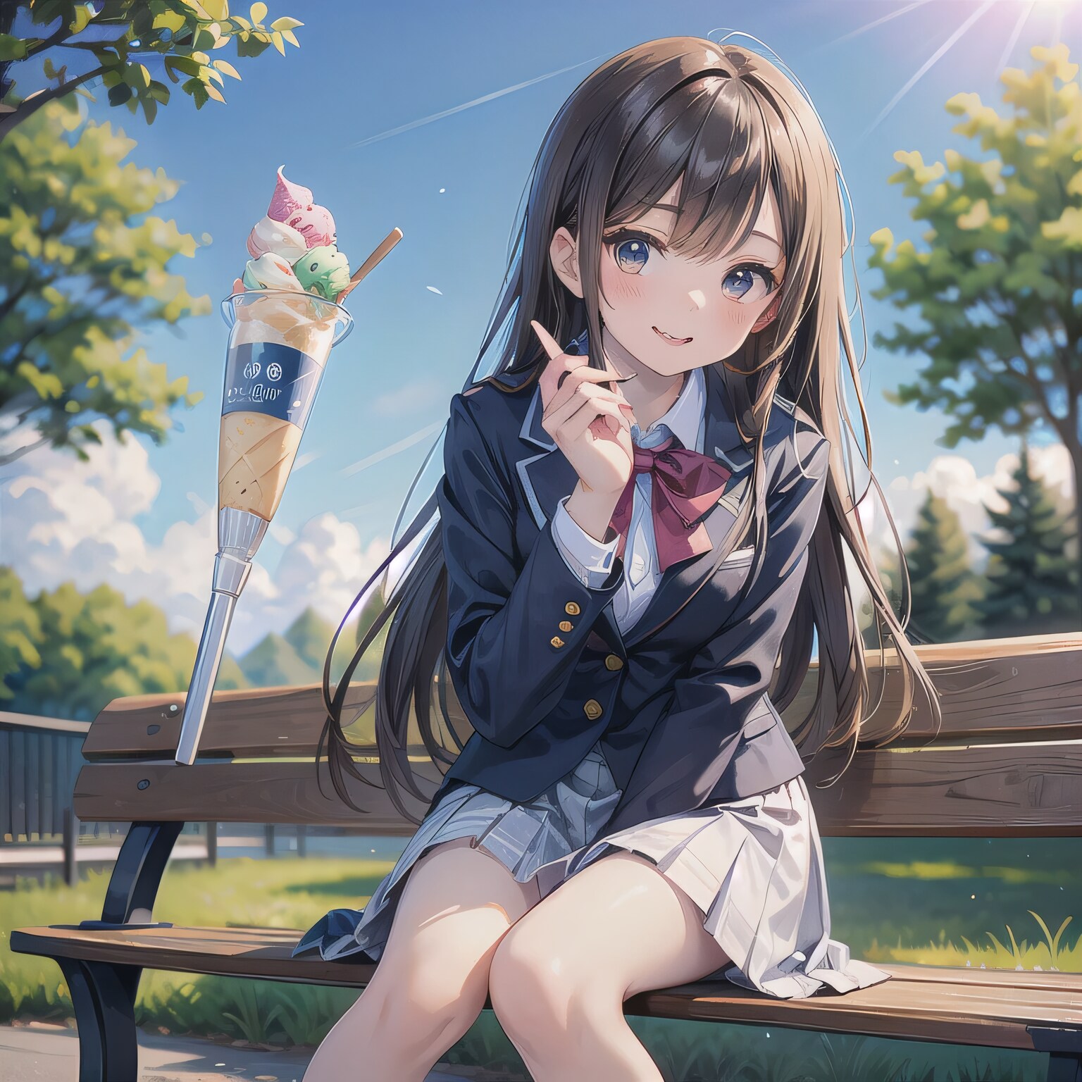 黒髪ロングでブレザーの少女２６ | の人気AIイラスト・グラビア