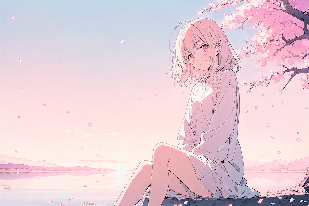 ほとりにすわる