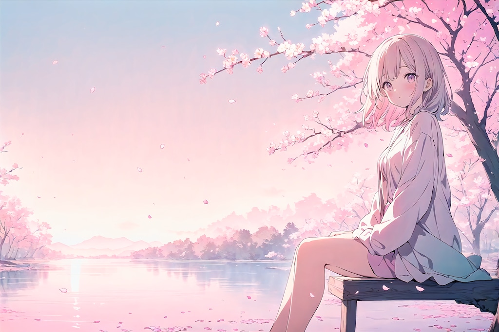 ほとりにすわる