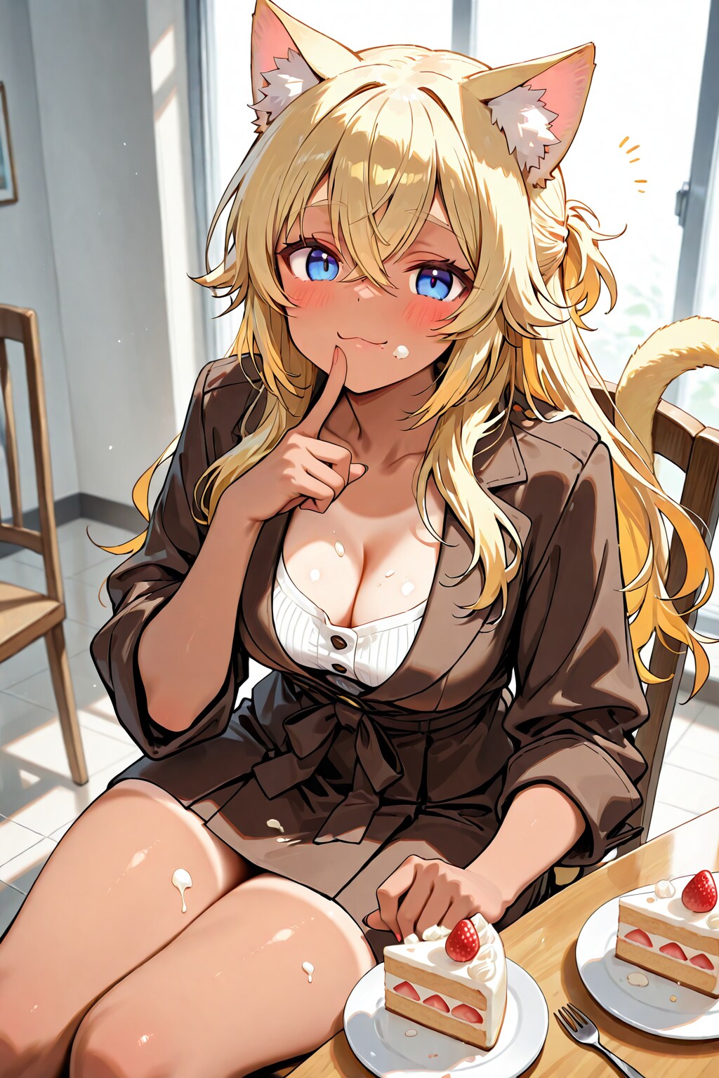 ケーキを食べる金髪ちゃん