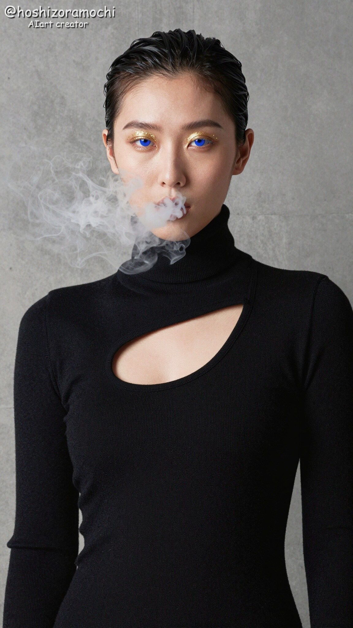 スタジオ撮影風、アートと煙の融合 | の人気AIイラスト・グラビア