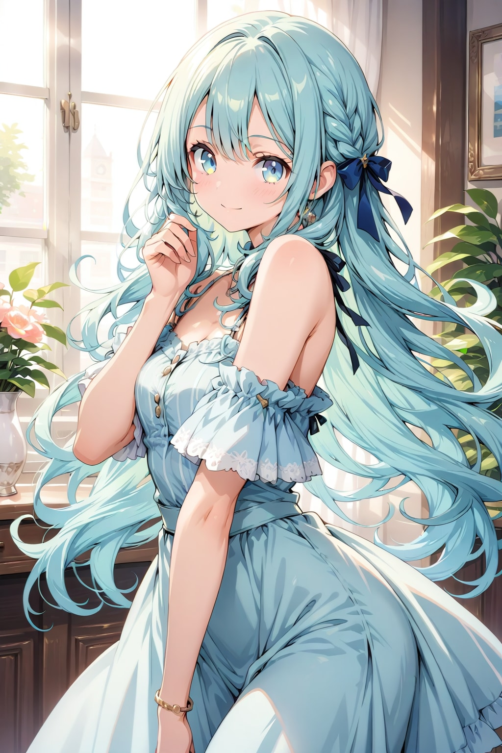 #LARIMAR アクアブルードレス | の人気AIイラスト・グラビア