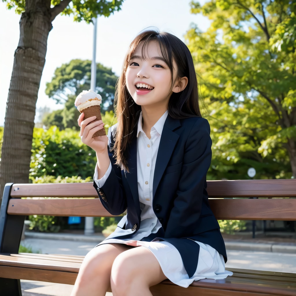 黒髪ロングでブレザーの美女１８