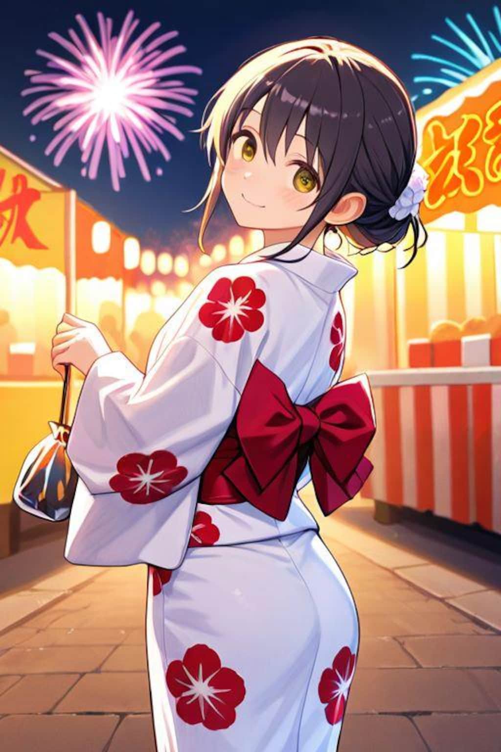 お祭りと花火と浴衣