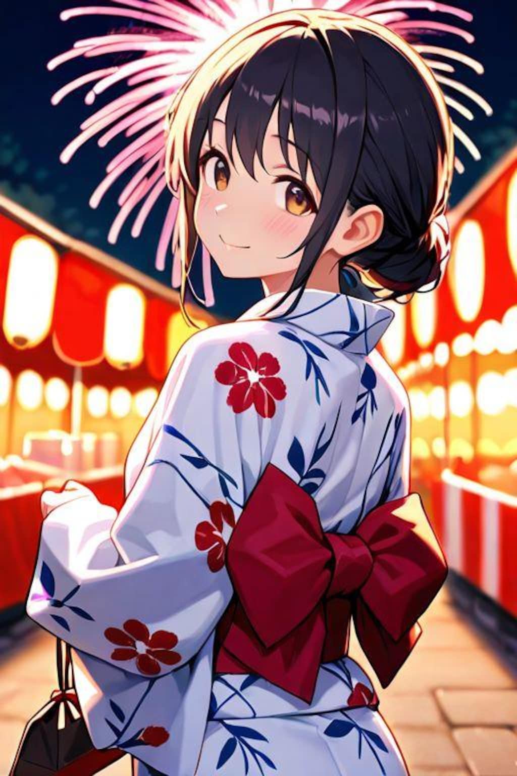 お祭りと花火と浴衣