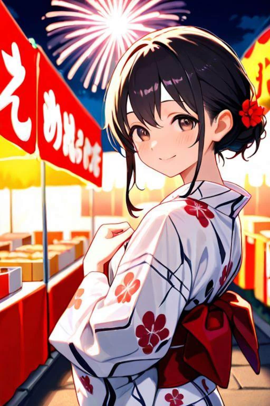 お祭りと花火と浴衣