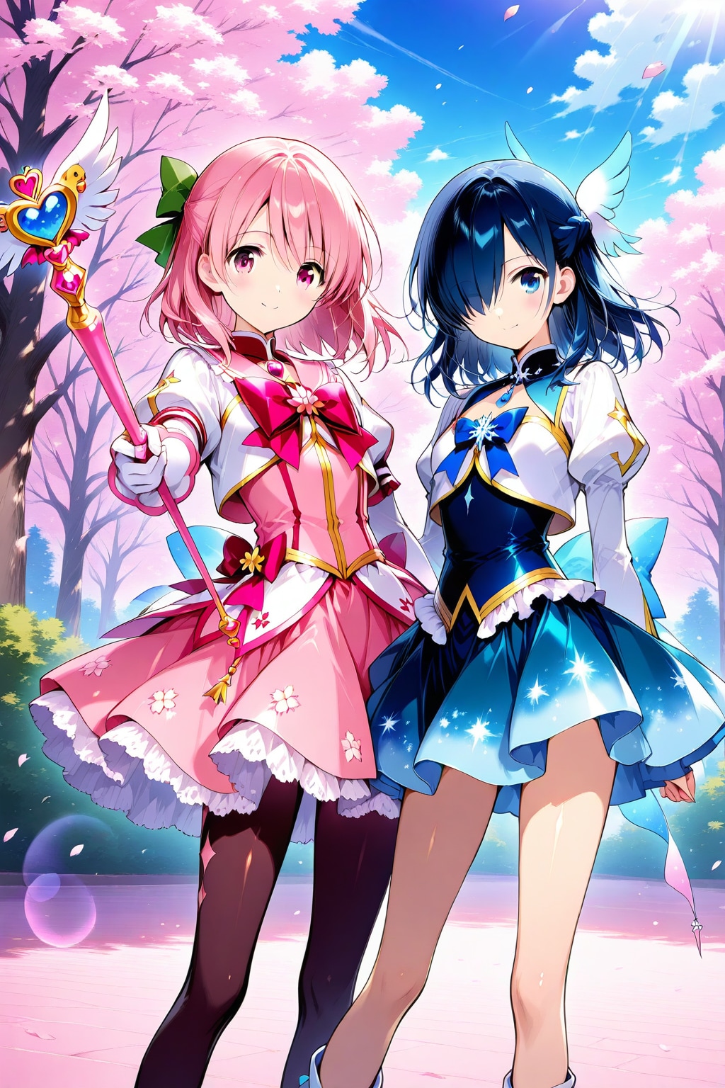 ふたりは魔法少女♡　な魔法少女×２ | の人気AIイラスト・グラビア