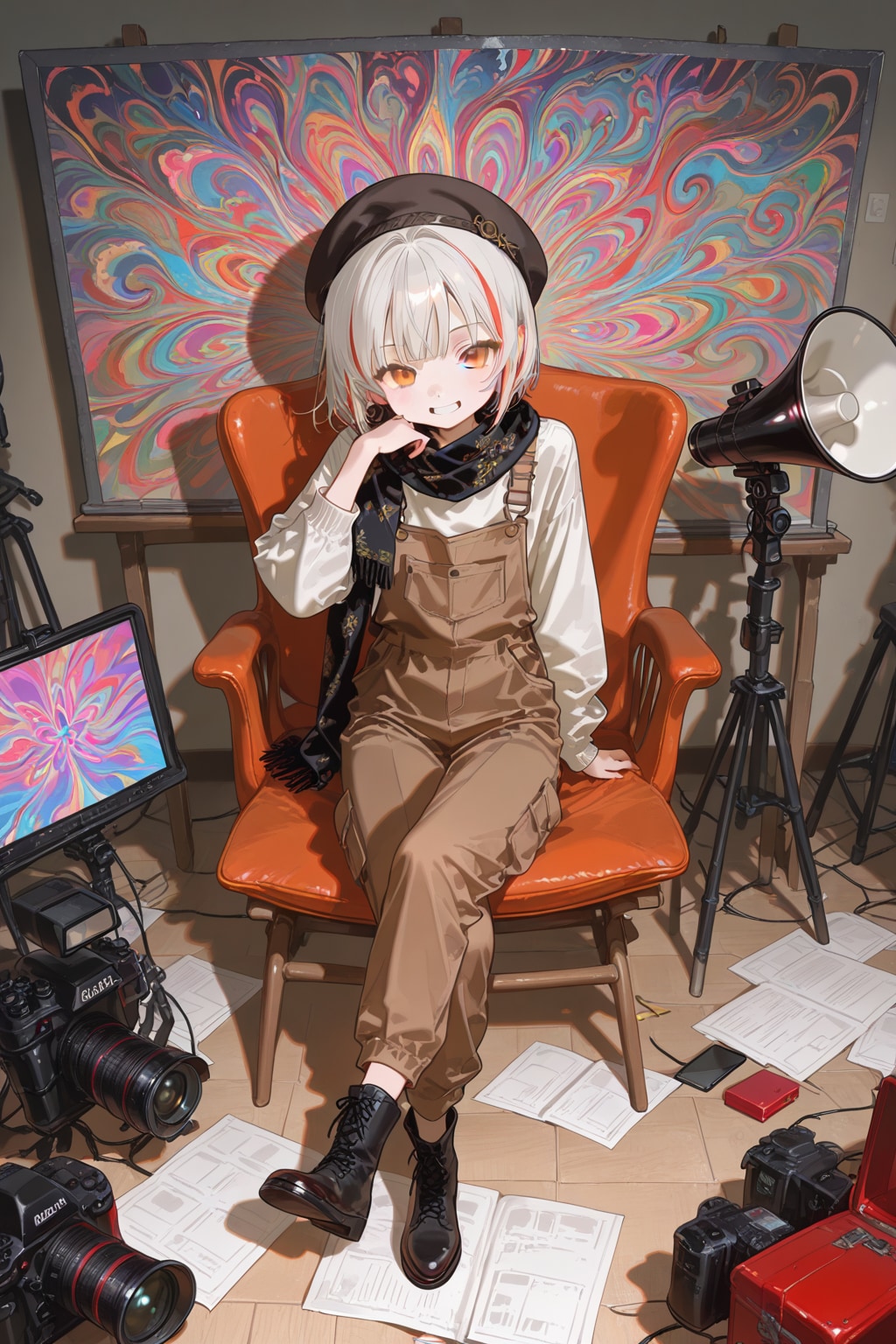 映画スタジオ倉庫に来た白遊ちむちゃん