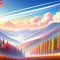 秋の空と飛行機雲 6枚目