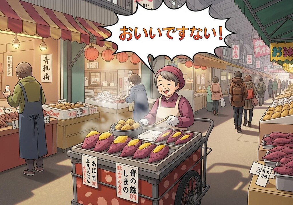 今日は蛍光きのこと焼き芋売りさんを喋らせてみた