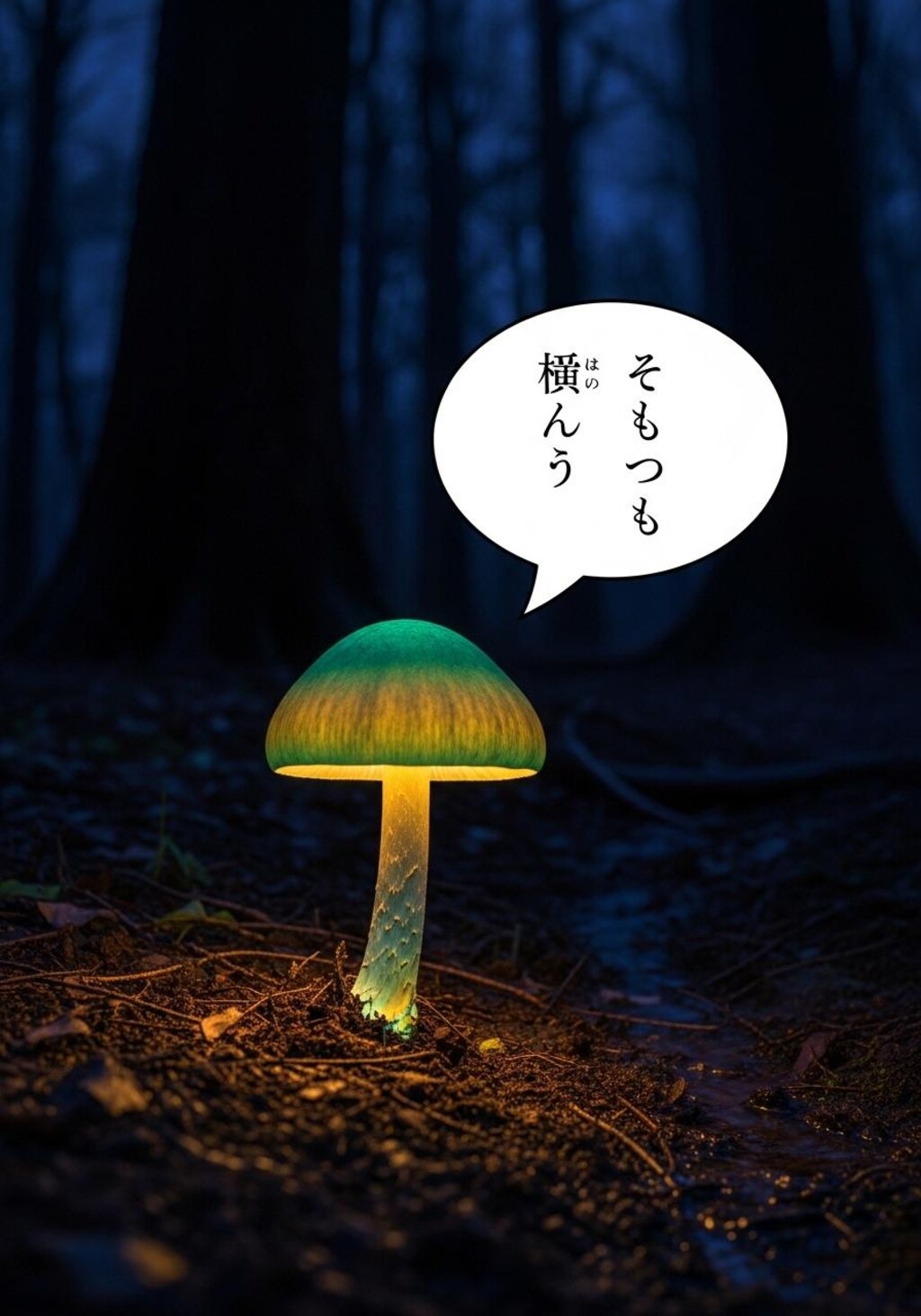 今日は蛍光きのこと焼き芋売りさんを喋らせてみた