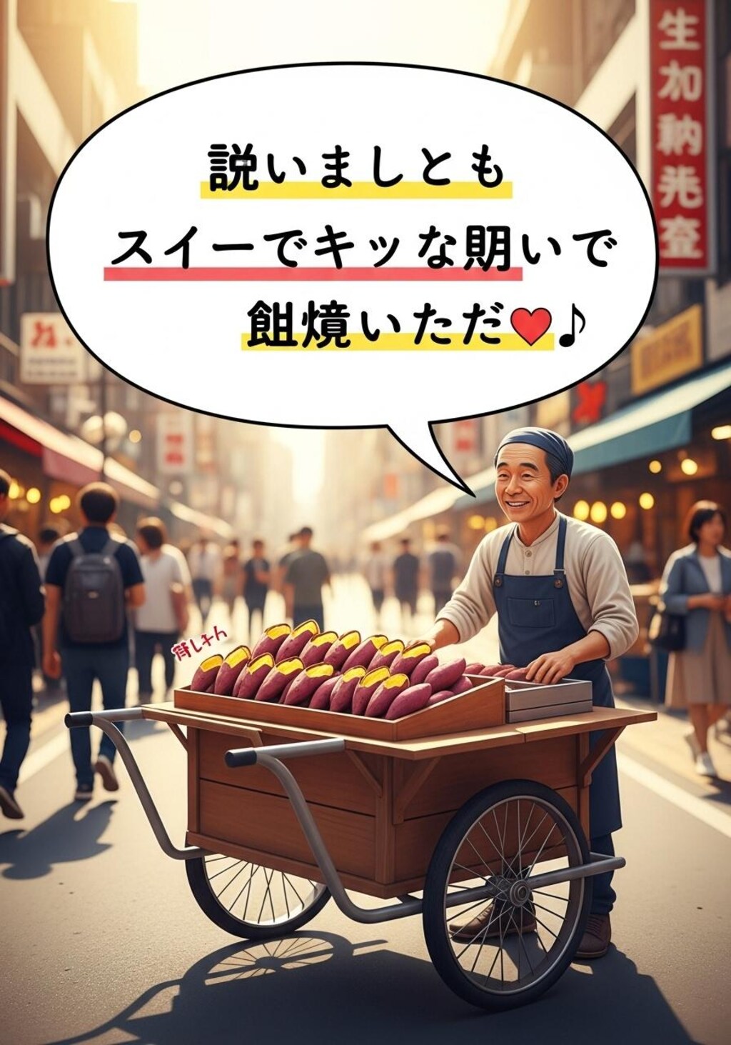 今日は蛍光きのこと焼き芋売りさんを喋らせてみた