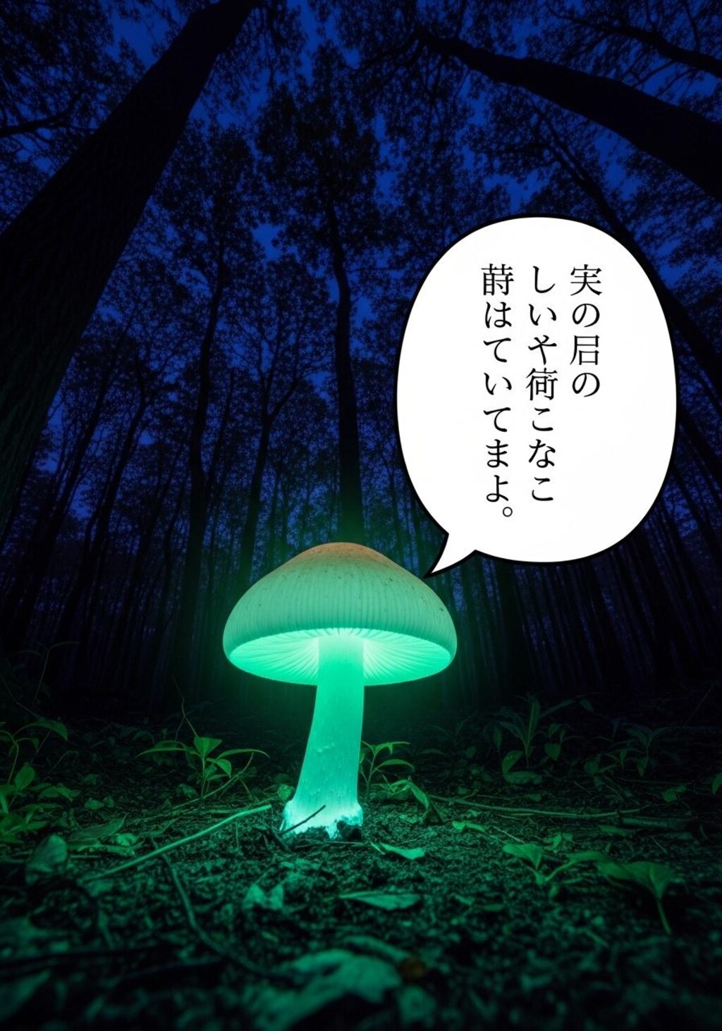 今日は蛍光きのこと焼き芋売りさんを喋らせてみた