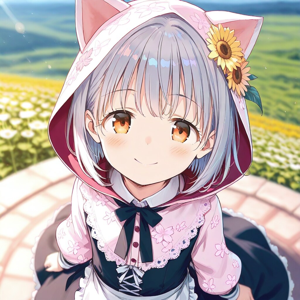 メイドになっても頭巾は外さない