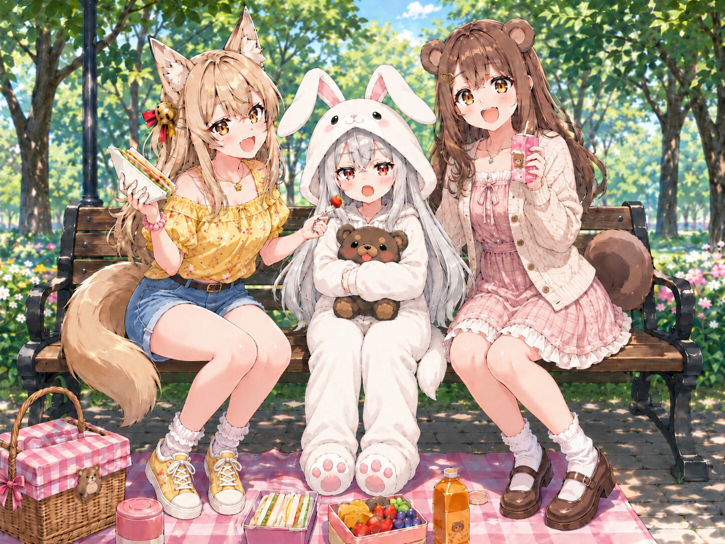公園でプチピクニック | の人気AIイラスト・グラビア