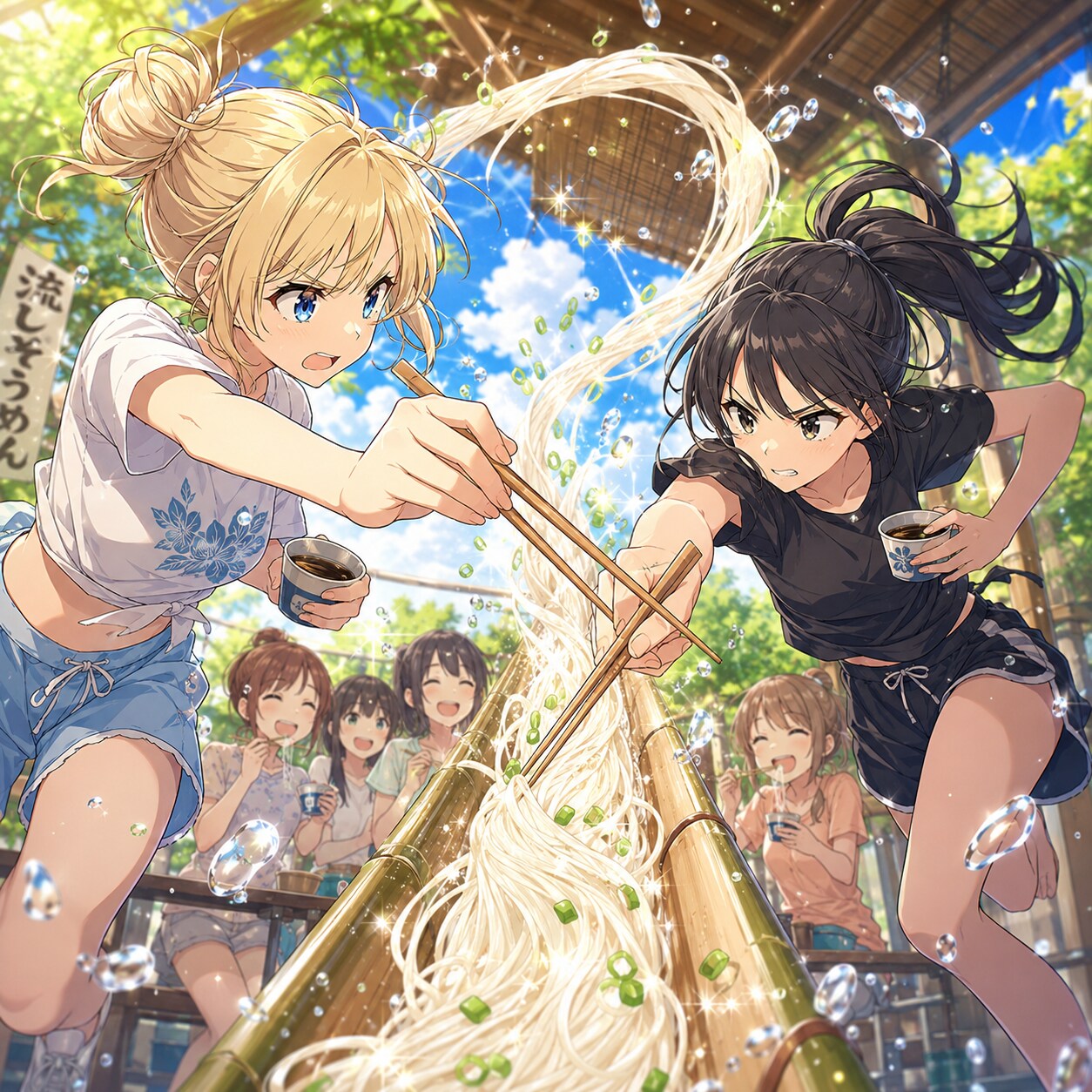 新体操部の流しそうめん | の人気AIイラスト・グラビア