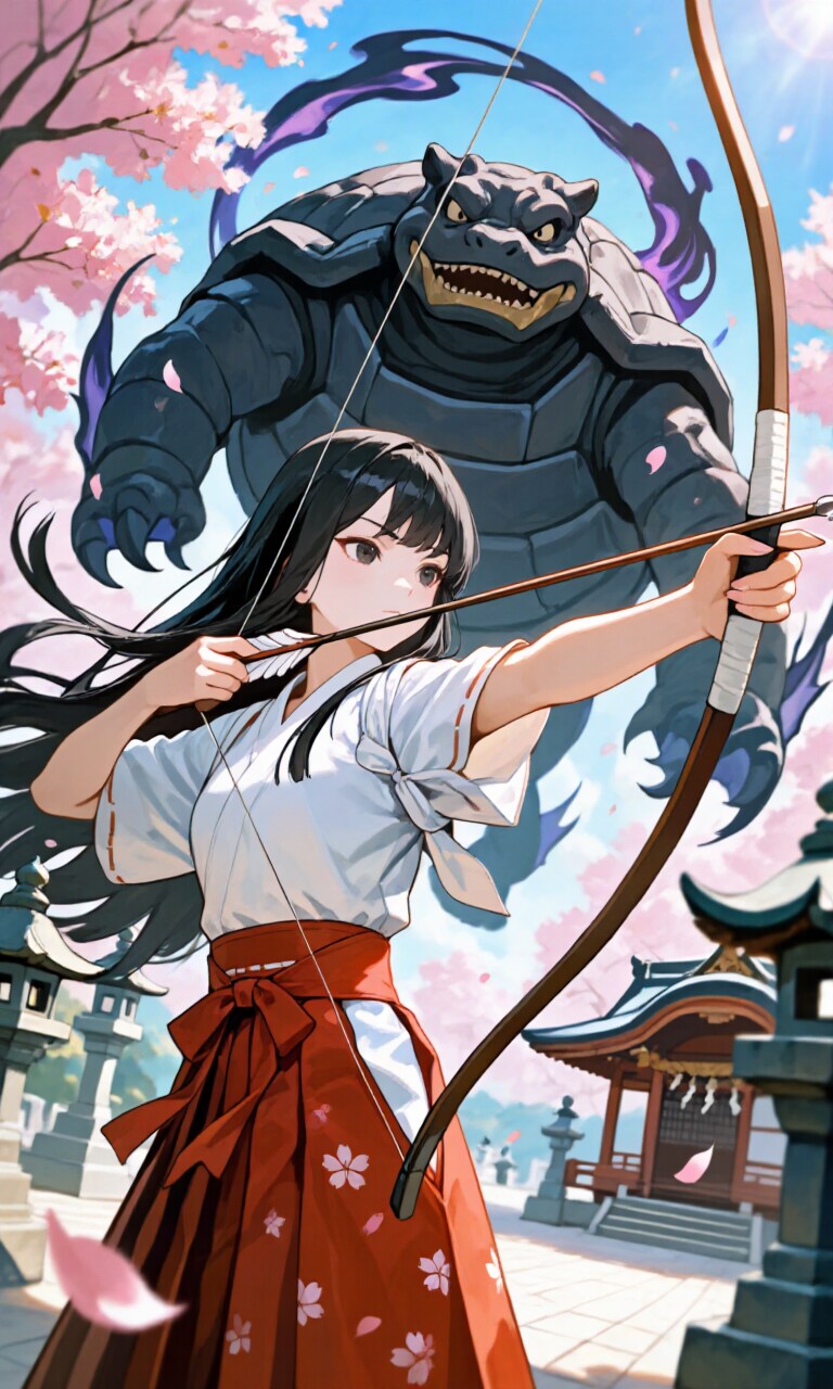 大弓女子と玄武 | の人気AIイラスト・グラビア