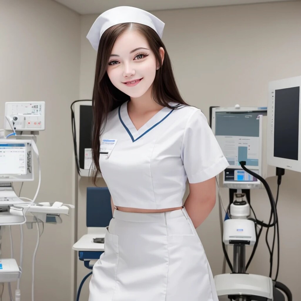 黒髪ロングで白衣の美女２１３