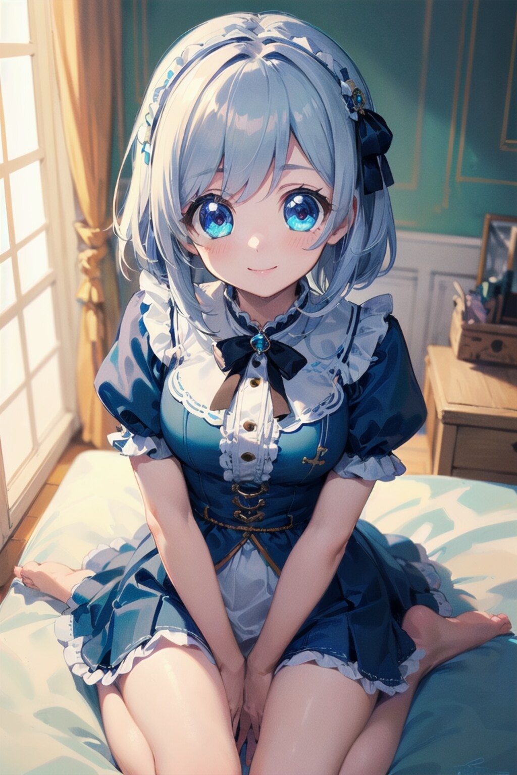 blue dress cute eye