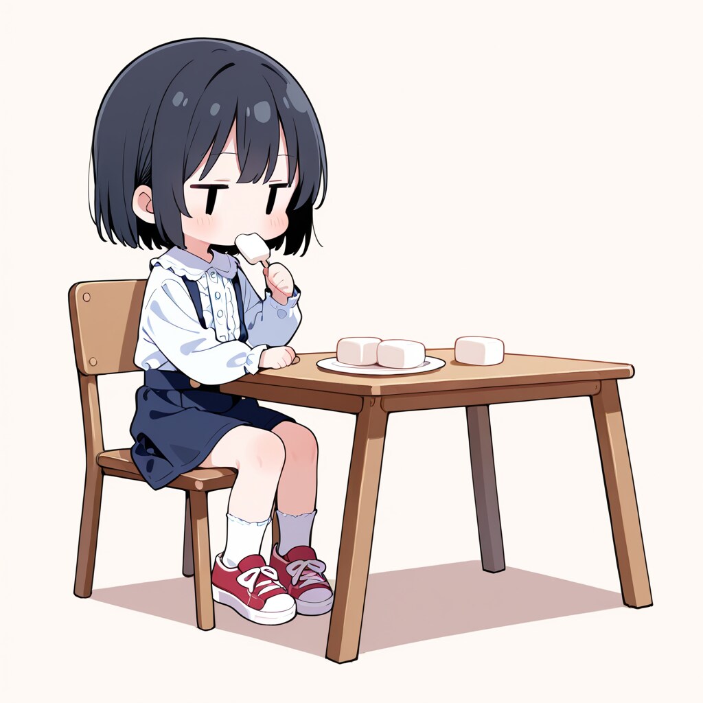 近所の男の子がマシュマロをくれた