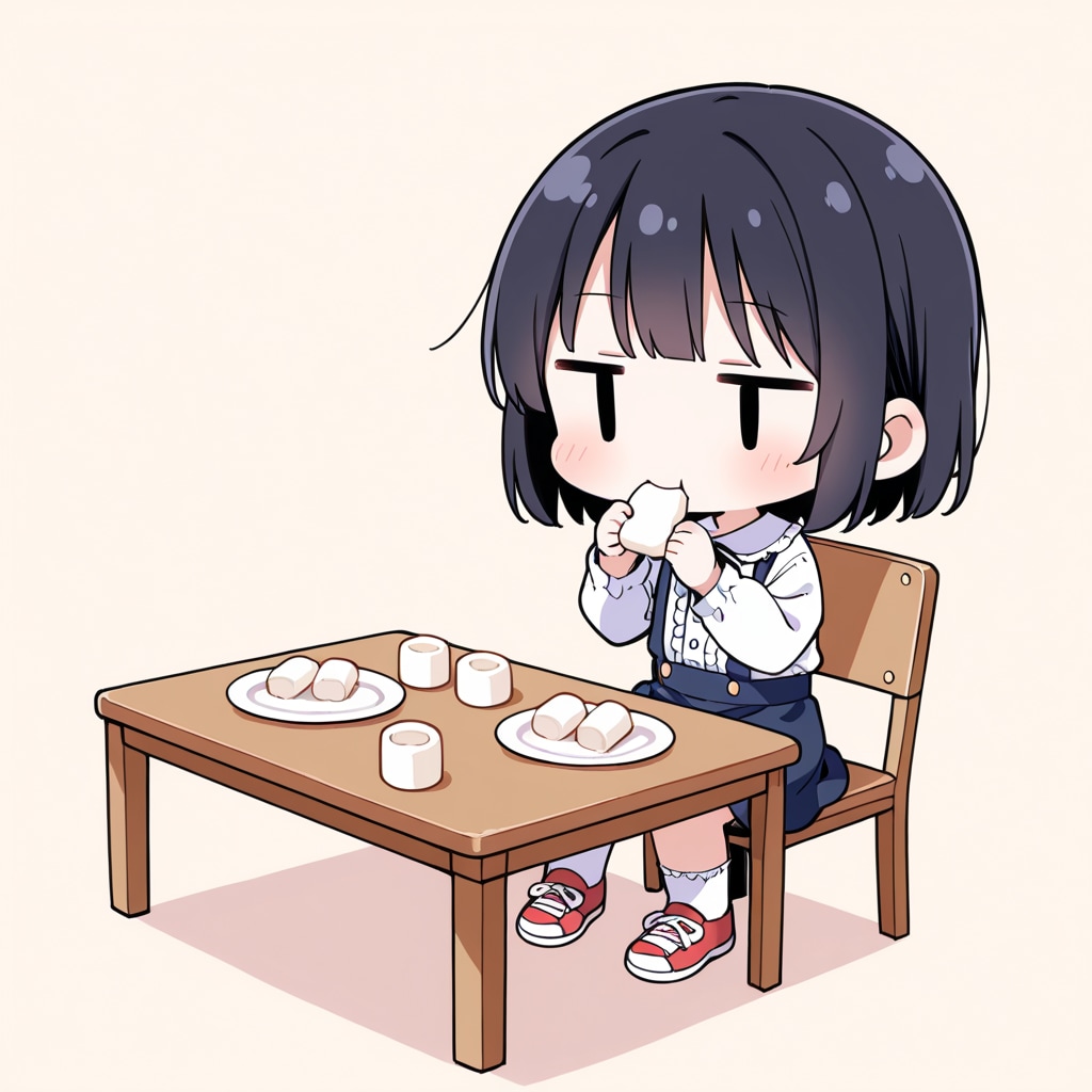 近所の男の子がマシュマロをくれた