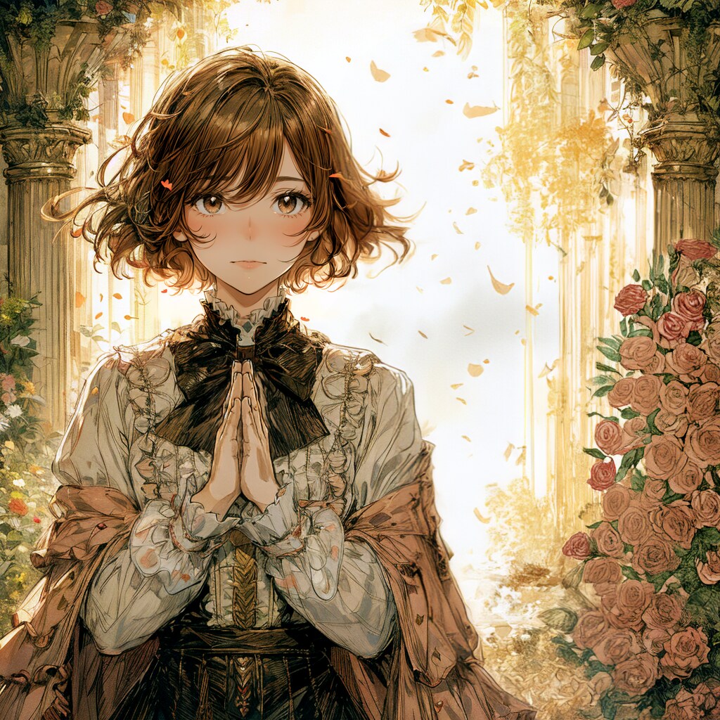 バラと少女⑥ | の人気AIイラスト・グラビア