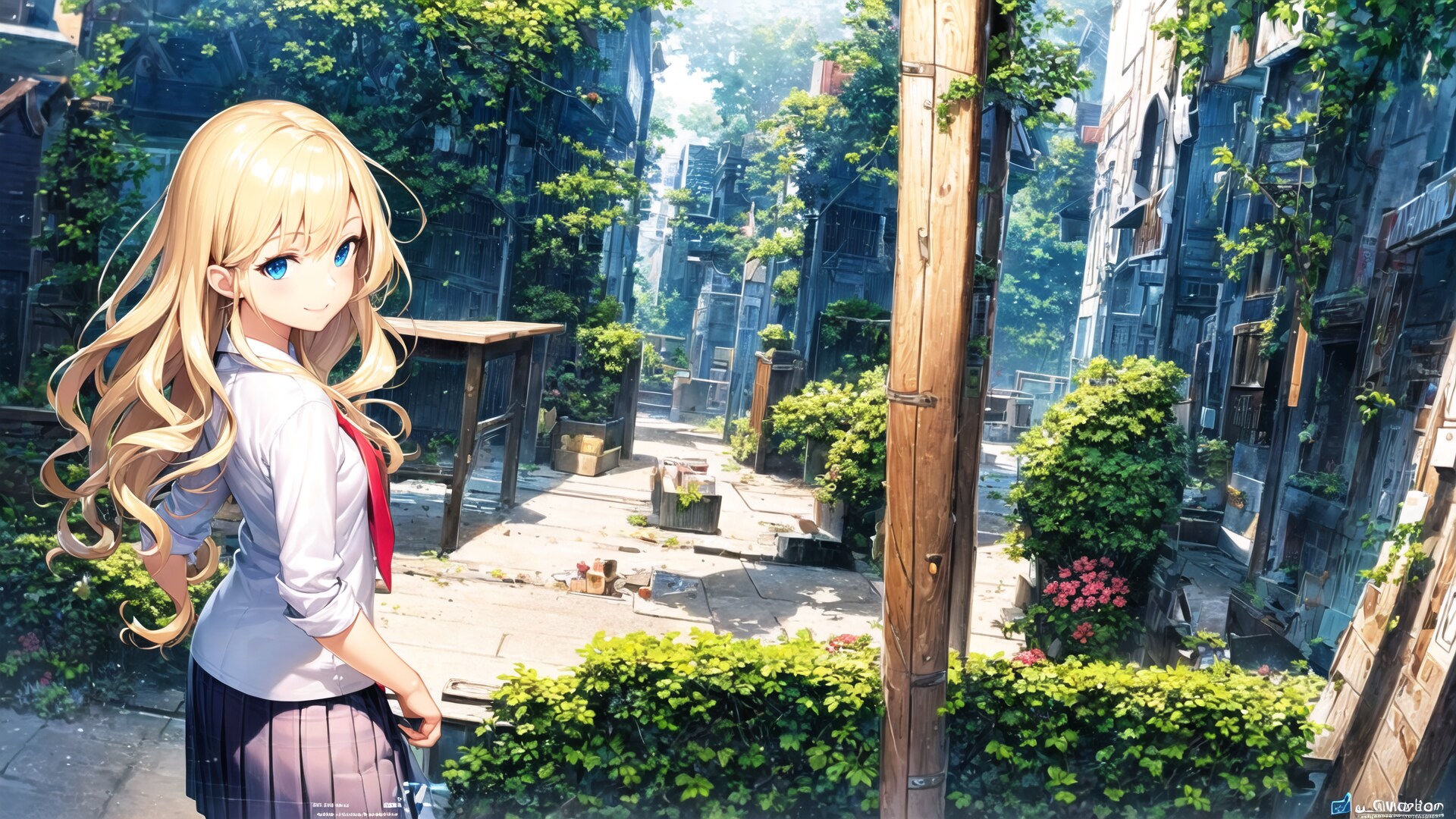 ちちぷいちゃんと綺麗な背景