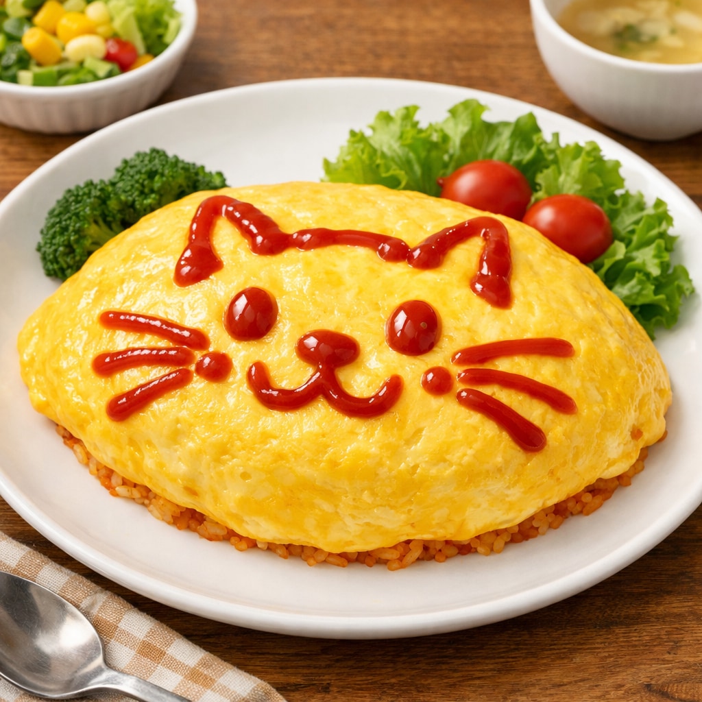 【オムライス】猫ちゃオムライス＋侍アグロさん