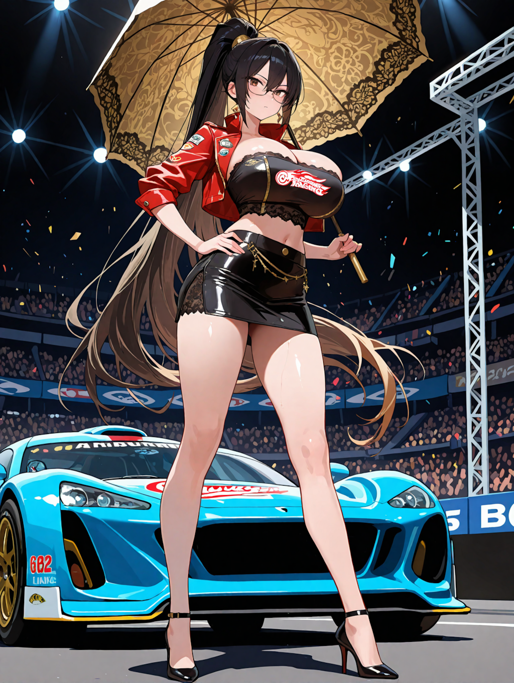 黒髪ポニテのレースクイーン