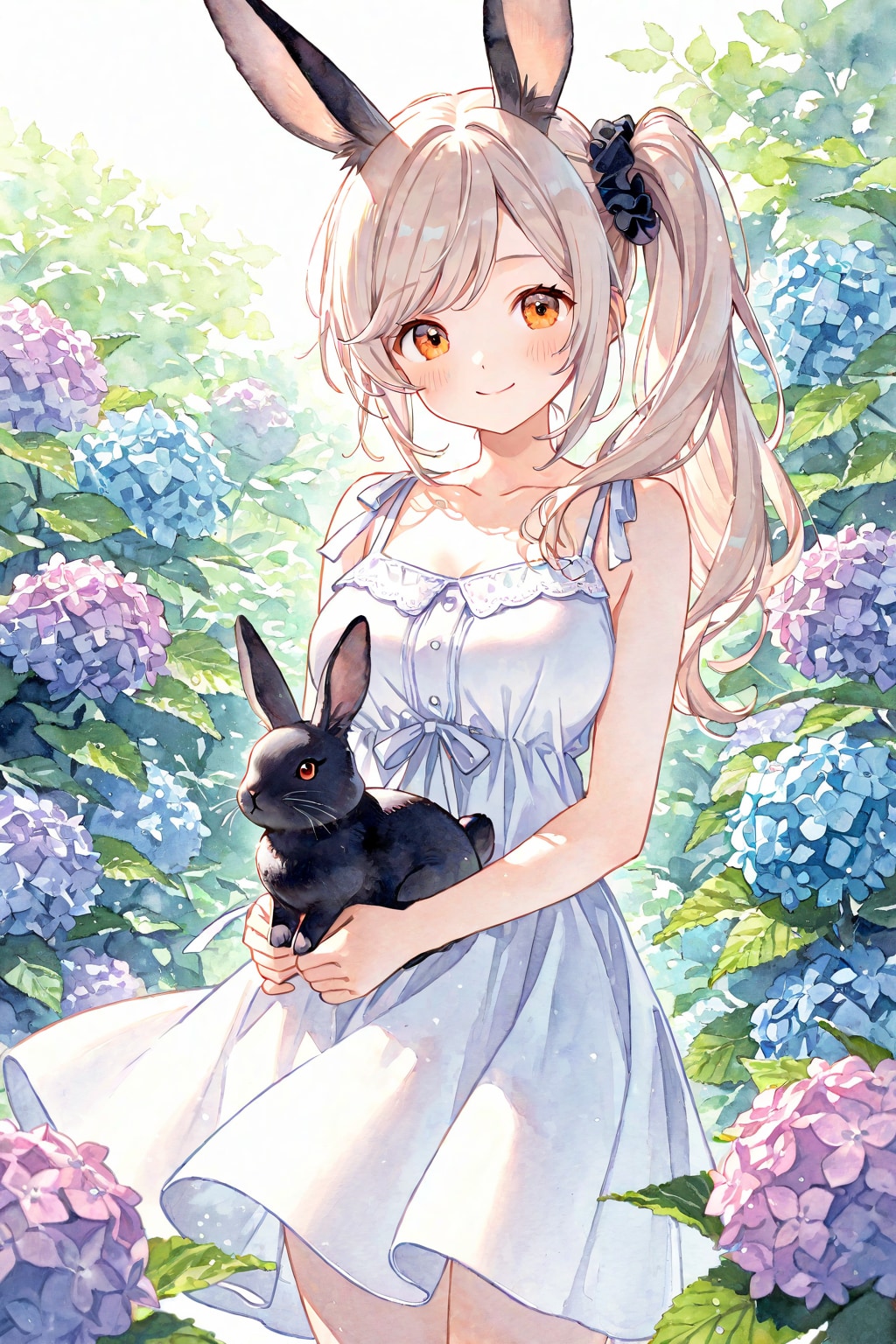 紫陽花と2人 🦊×🐇