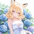 紫陽花と2人 🦊×🐇 2枚目