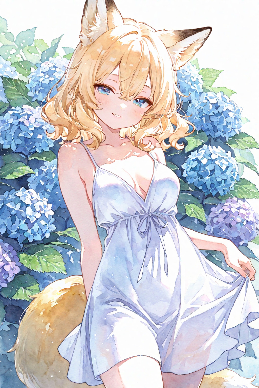 紫陽花と2人 🦊×🐇