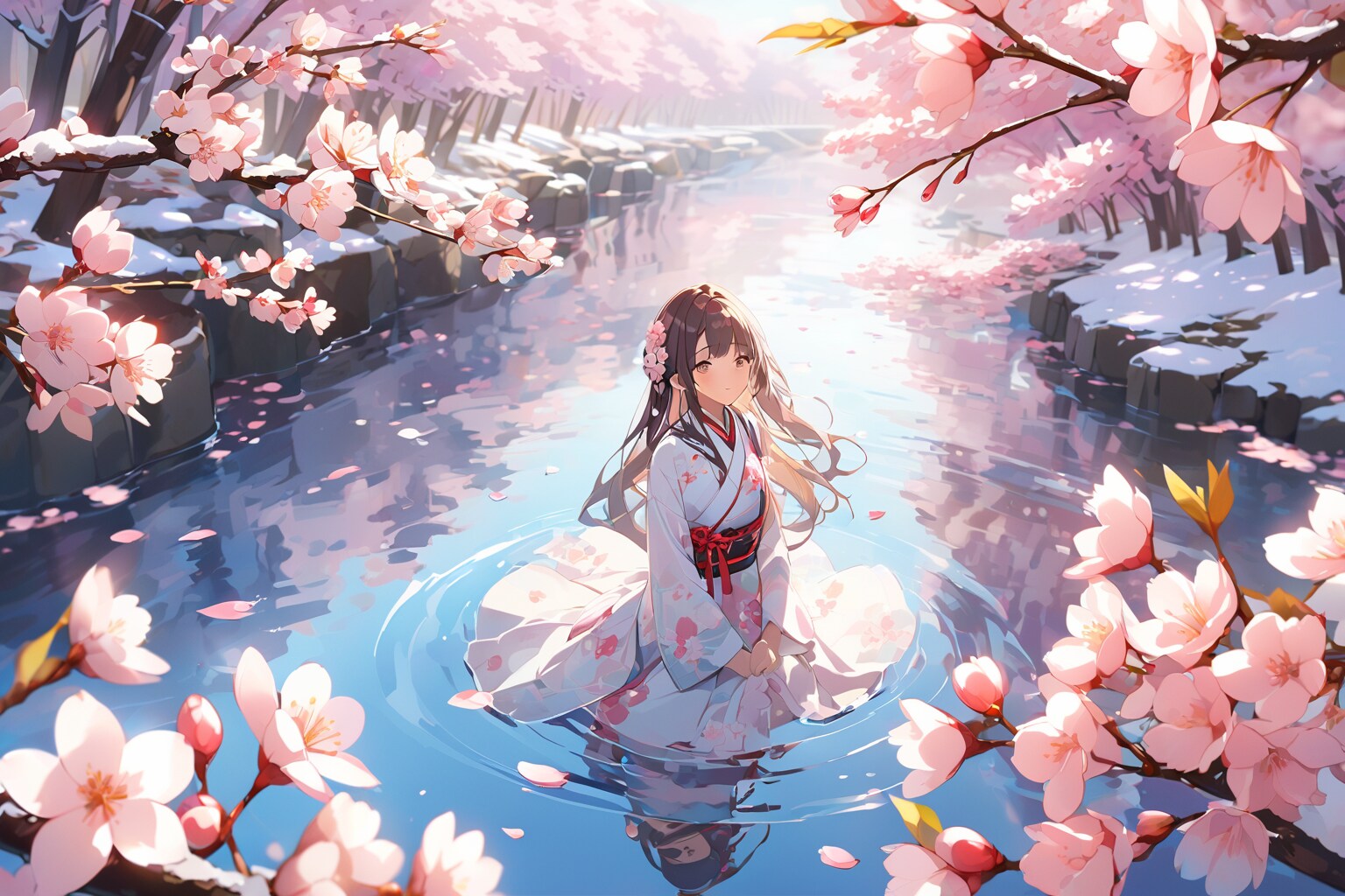 名残雪と幽玄の花 〜ちちぷいi2iにて〜