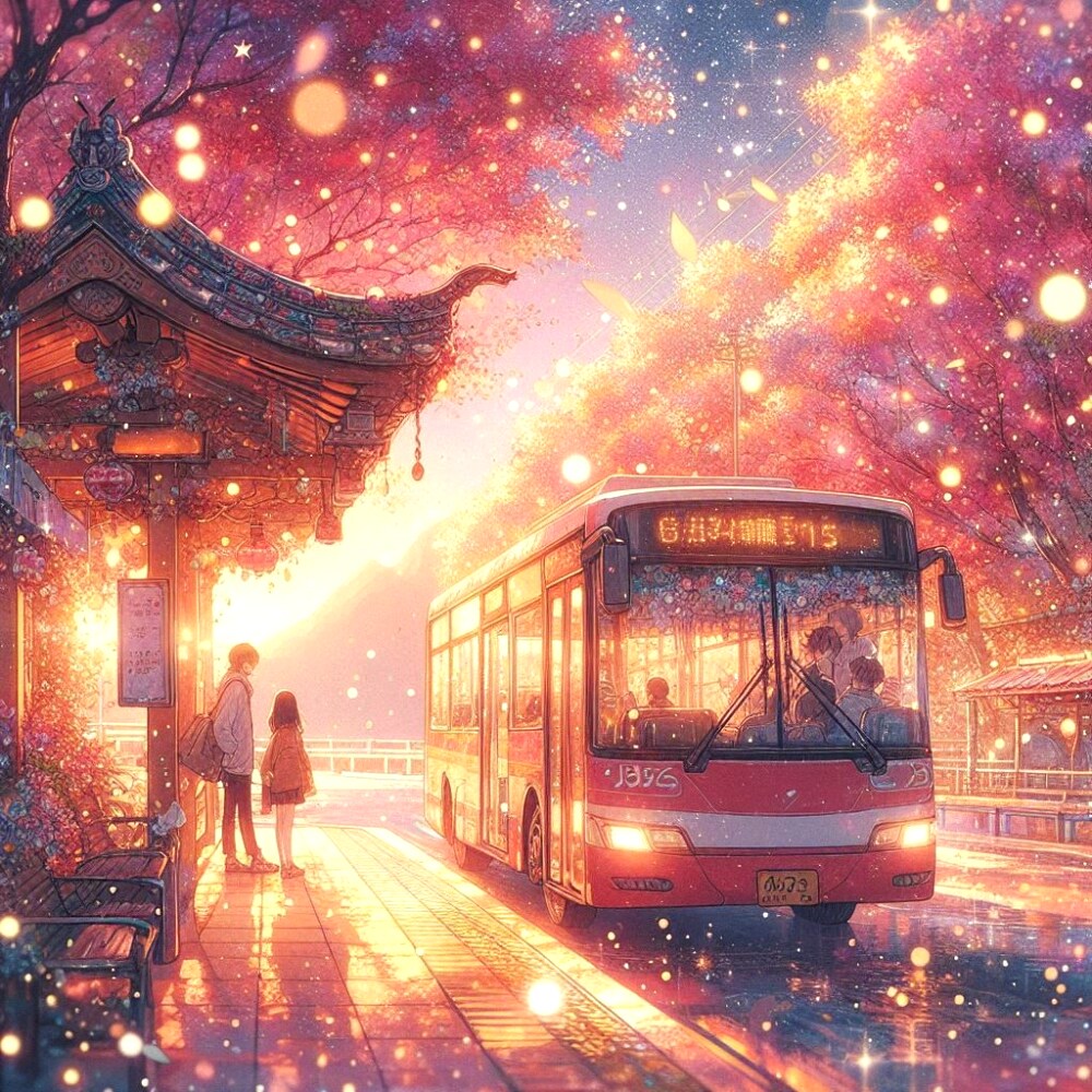 雪あかりのバス停