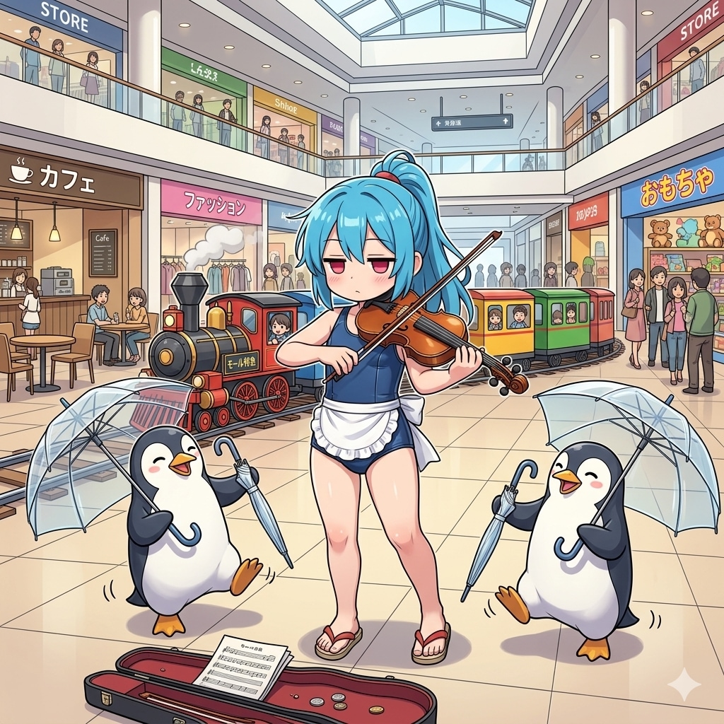 スク水モールでバイオリンを演奏