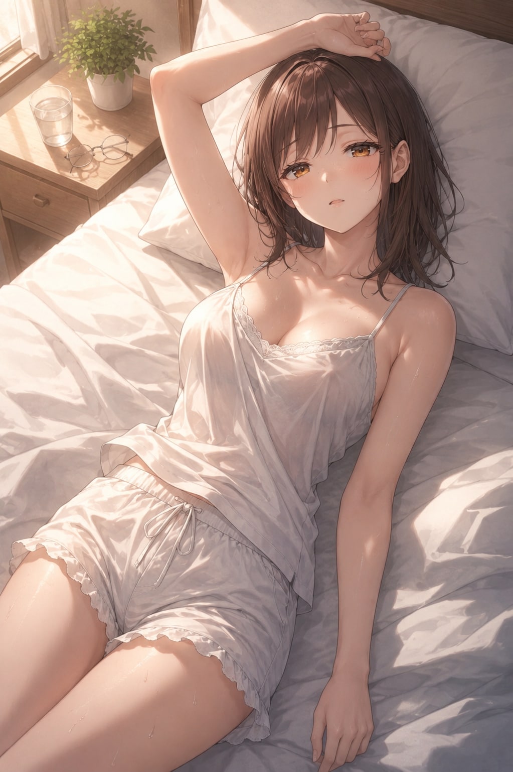 暑い朝の若妻