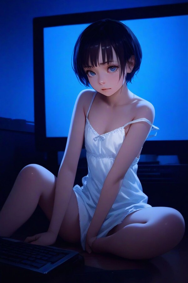 computershining in the blue moonlight | の人気AIイラスト・グラビア