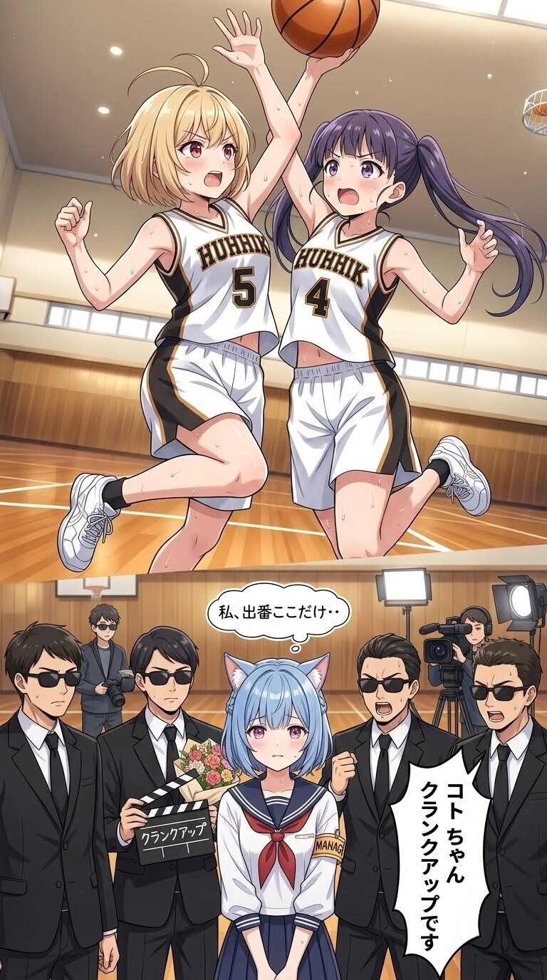 バスケをやるナツミとみなみちゃんとマネージャーのコト