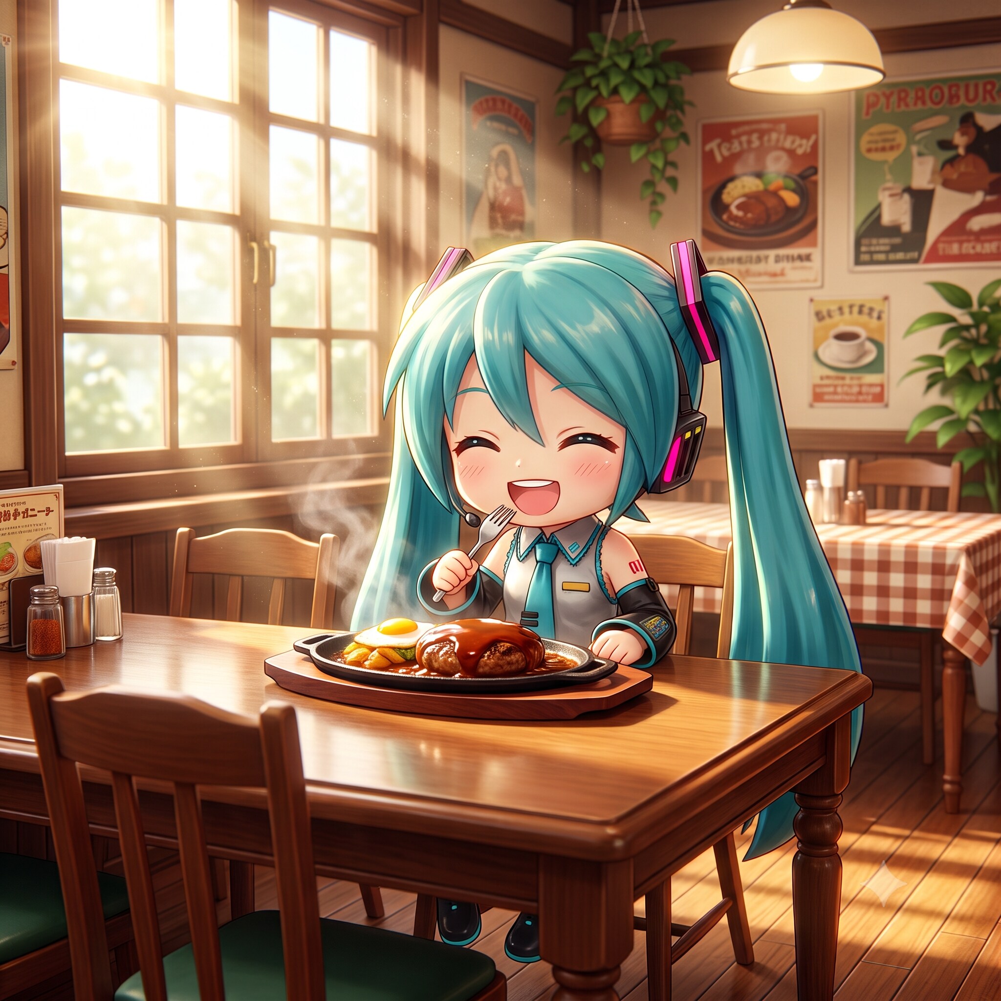 今日のお昼はハンバーグです