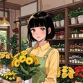 おかっぱ頭の花屋のお姉さん。 2枚目