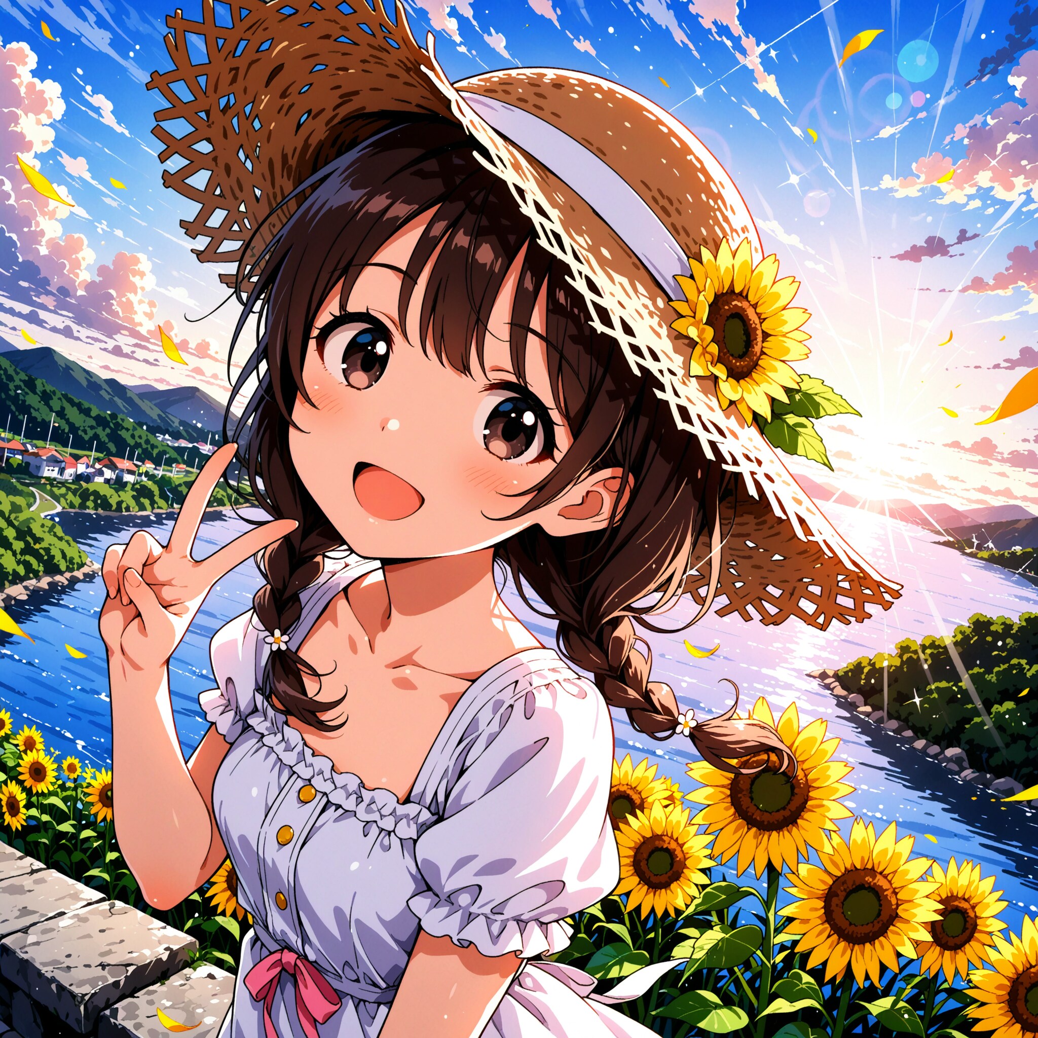 ひまわり畑2 | の人気AIイラスト・グラビア