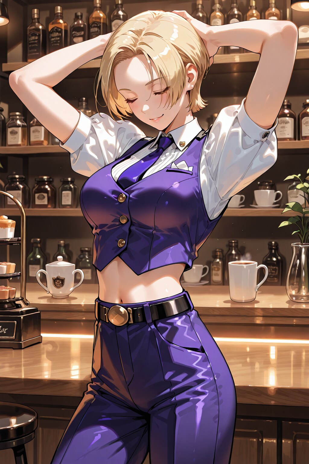 かっこかわいいカフェバーオーナージェシカ・ブレストンのパフ袖カフェバー経営